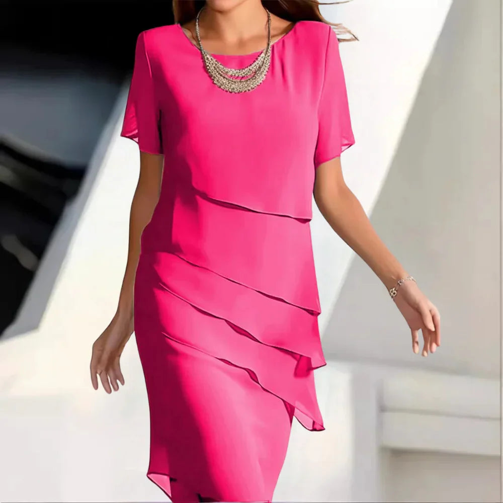 Elena Women's Tiered Chiffon Midi Dress