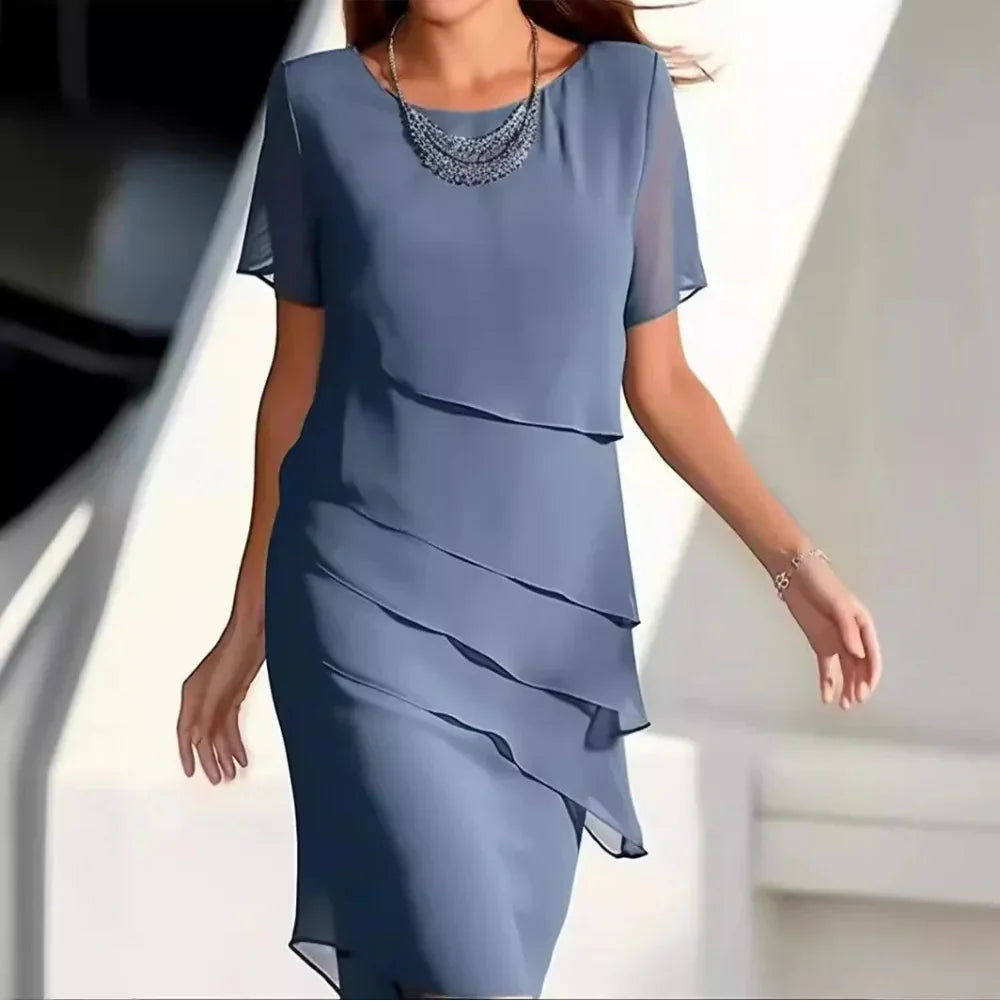 Elena Women's Tiered Chiffon Midi Dress