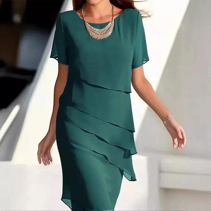 Elena Women's Tiered Chiffon Midi Dress