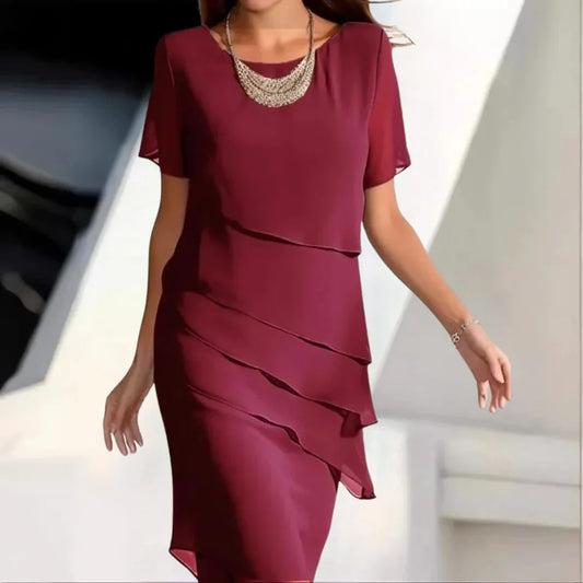 Elena Women's Tiered Chiffon Midi Dress