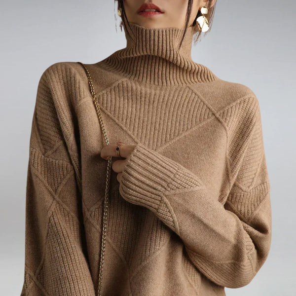 Lydia Women's Luxury Cashmere Turtleneck Sweater