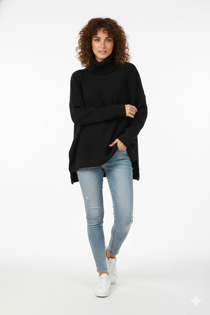 Gracie Women's Oversized Soft Knit Turtleneck Sweater