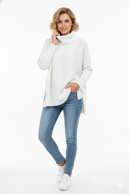 Gracie Women's Oversized Soft Knit Turtleneck Sweater