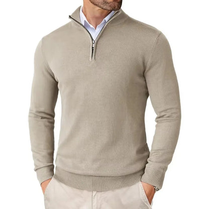 Zane Men's Zip-Up Mock Neck Sweater – Soft Cotton Blend Knit with Modern Fit & All-Season Comfort