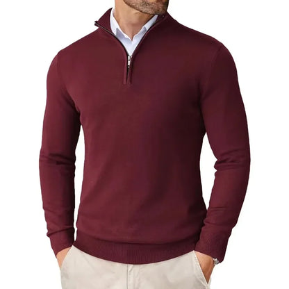 Zane Men's Zip-Up Mock Neck Sweater – Soft Cotton Blend Knit with Modern Fit & All-Season Comfort
