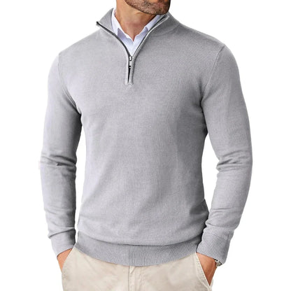 Zane Men's Zip-Up Mock Neck Sweater – Soft Cotton Blend Knit with Modern Fit & All-Season Comfort