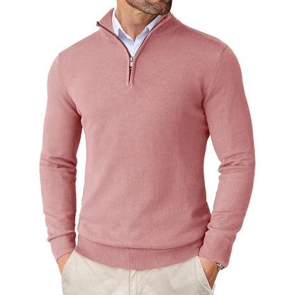 Zane Men's Zip-Up Mock Neck Sweater – Soft Cotton Blend Knit with Modern Fit & All-Season Comfort