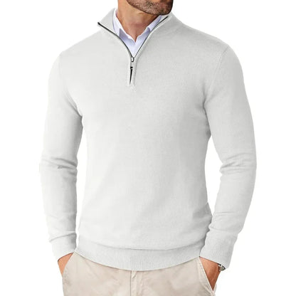 Zane Men's Zip-Up Mock Neck Sweater – Soft Cotton Blend Knit with Modern Fit & All-Season Comfort