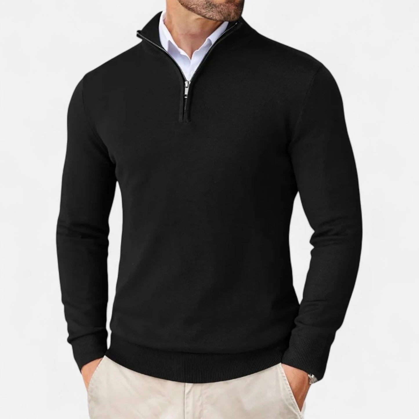 Zane Men's Zip-Up Mock Neck Sweater – Soft Cotton Blend Knit with Modern Fit & All-Season Comfort