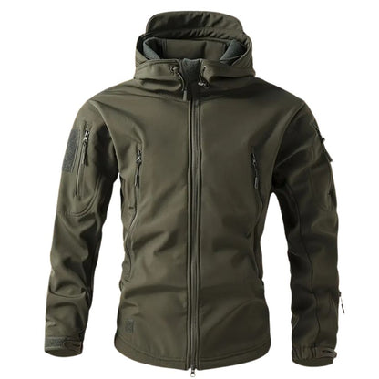 Lusian Men's Softshell Jacket – Adjustable Hooded Coat with Zipper and Pockets