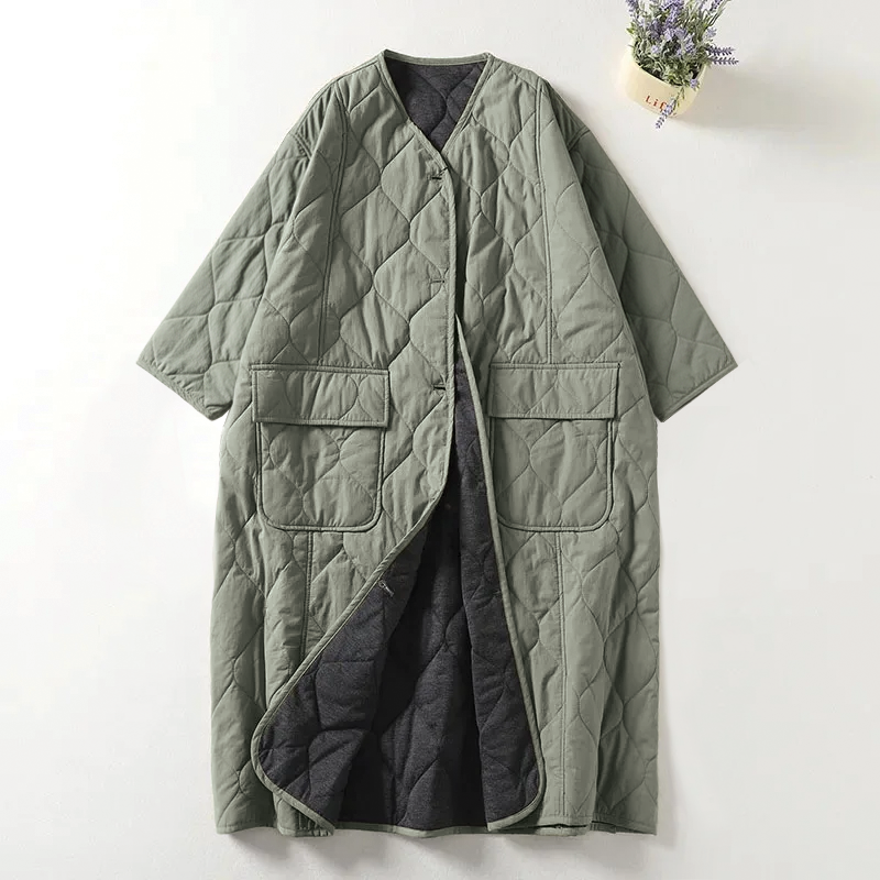 Women's Lightweight Quilted Winter Jacket — Light Green