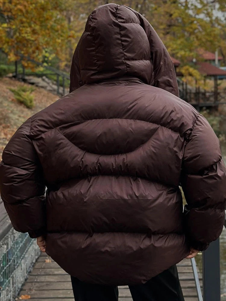 Women's Oversized Hooded Winter Puffer Jacket — Black