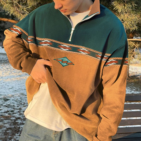John Men's Zip-Up Sweater – Retro Elegant Fit for Autumn and Winter
