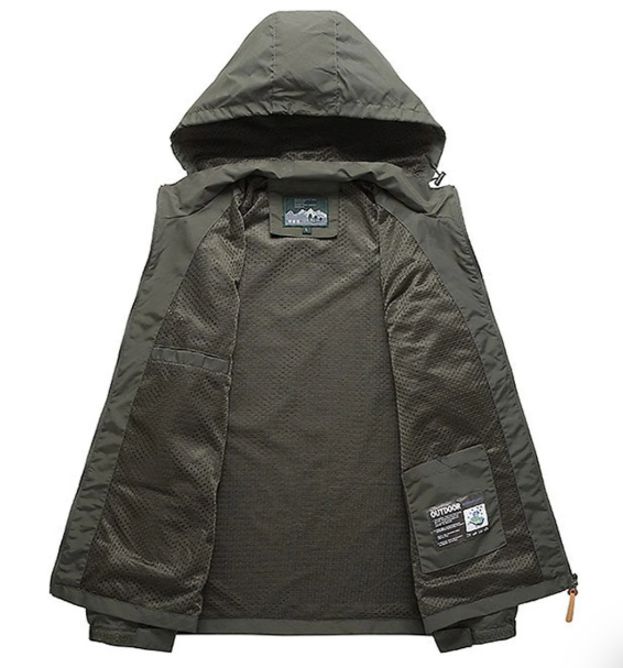 Ethan Men's Waterproof Outdoor Jacket – Adjustable Hood with Multiple Pockets