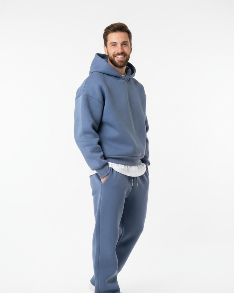 Kai Men's Jogger Set – Plain Sweatshirt and Comfortable Pants in Relaxed Fit