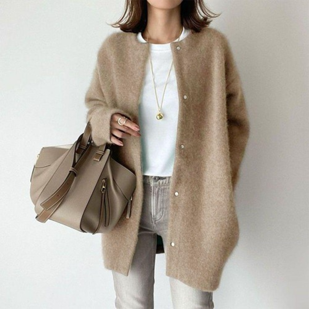 Women's Soft Knit Open Front Cardigan — Khaki