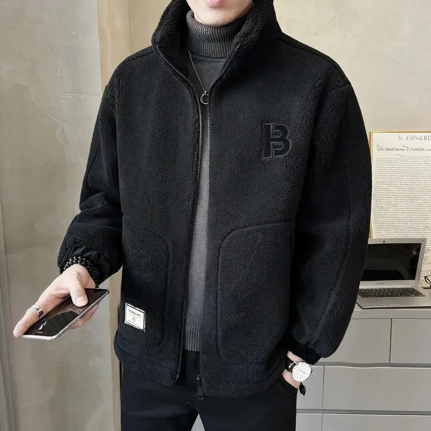 Carlo Men's Fleece Jacket – Soft and Warm Fleece with a Casual and Modern Style