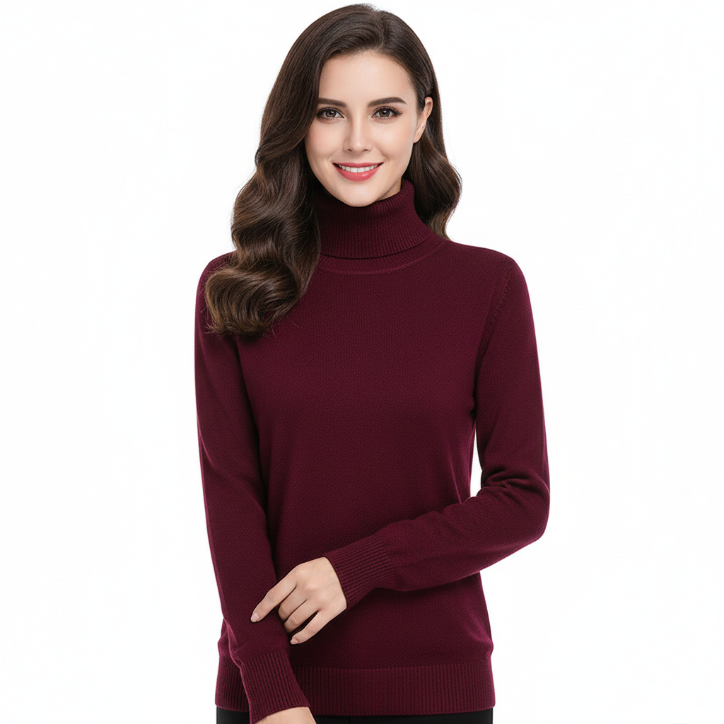 Lea Women's Slim Fit Cashmere Turtleneck Sweater