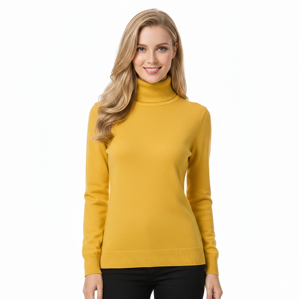 Lea Women's Slim Fit Cashmere Turtleneck Sweater