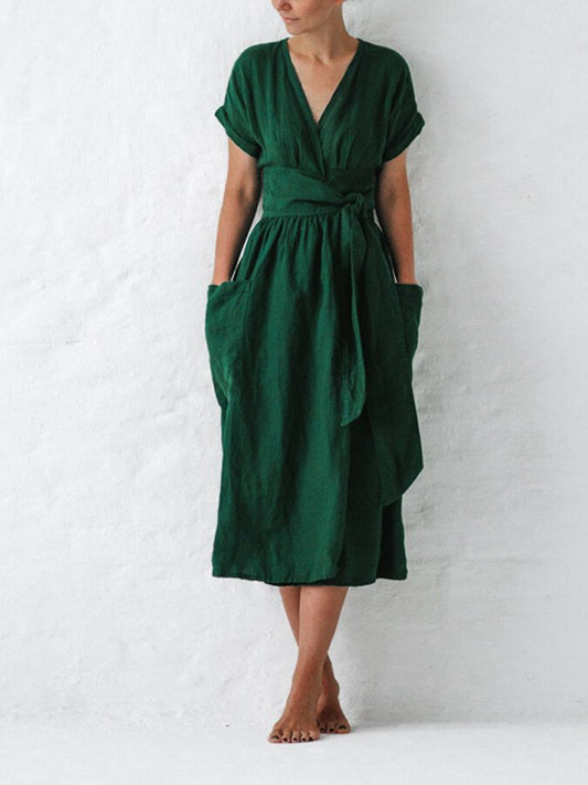 Leonie Women's Linen Wrap Dress