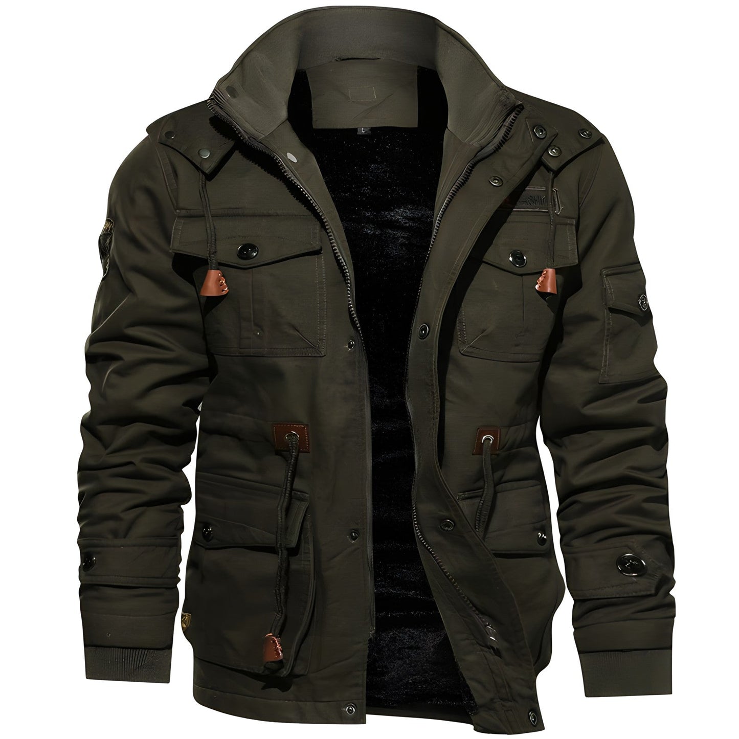 Logan Military Jacket Men – Waterproof Coat with Fleece Lining & Adjustable Waist