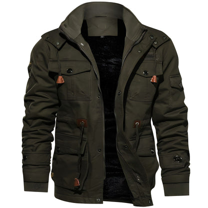 Logan Military Jacket Men – Waterproof Coat with Fleece Lining & Adjustable Waist