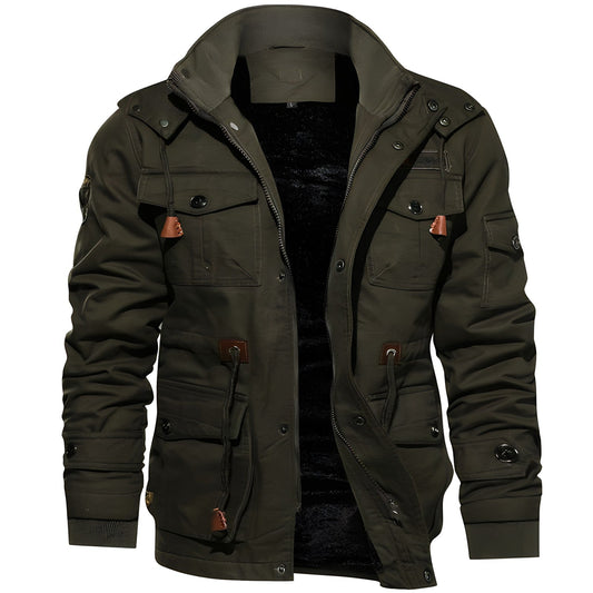 Logan Military Jacket Men – Waterproof Coat with Fleece Lining & Adjustable Waist