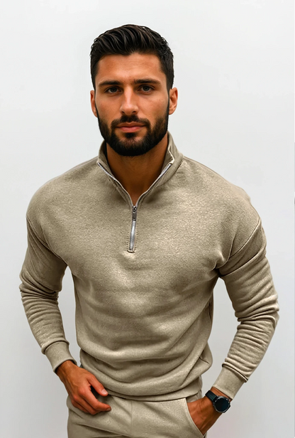 Lorence Men's Half-Zip Sweater – Soft Modern Knit with Elegant Comfortable Fit