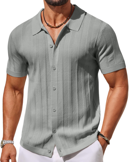 Alex Men's Short Sleeve Polo Shirt – Casual Breathable Knit for Summer
