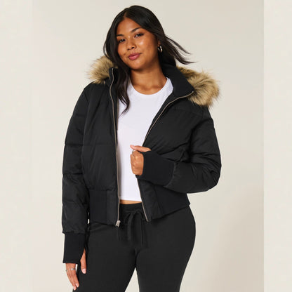 Women's Warm Hooded Winter Coat — Pink
