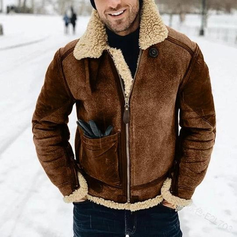 Elias Men's Leather Jacket – Regular Fit with Convenient Zipper and Timeless Style