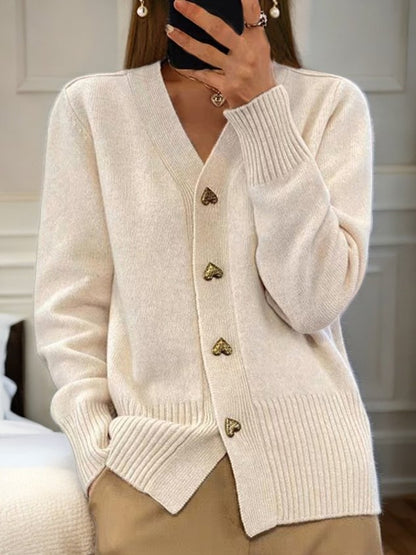 Olivia Women's Knit Cardigan with Gold Buttons