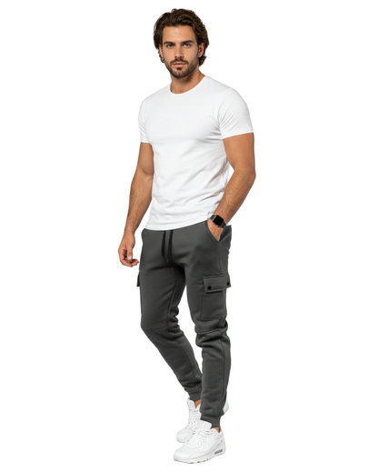 Luciano Men's Cargo Joggers – Comfortable Sweatpants with Side Pockets