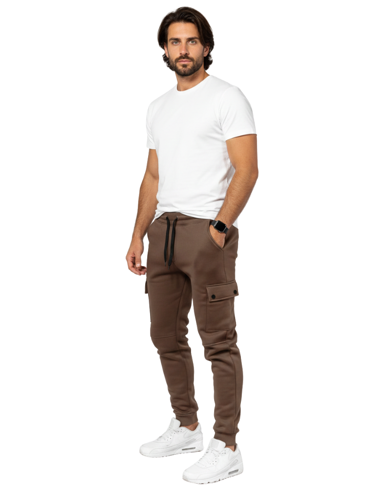 Luciano Men's Cargo Joggers – Comfortable Sweatpants with Side Pockets
