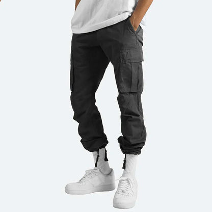 James Men's Cargo Pants – Robust Outdoor Design with Pockets and Elastic Waist