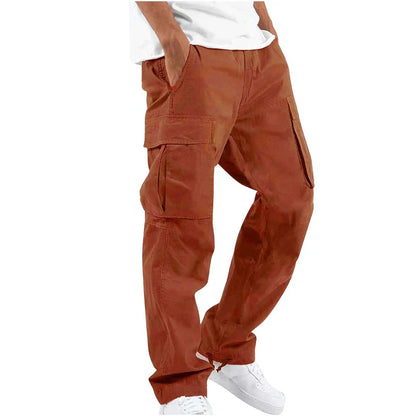 James Men's Cargo Pants – Robust Outdoor Design with Pockets and Elastic Waist