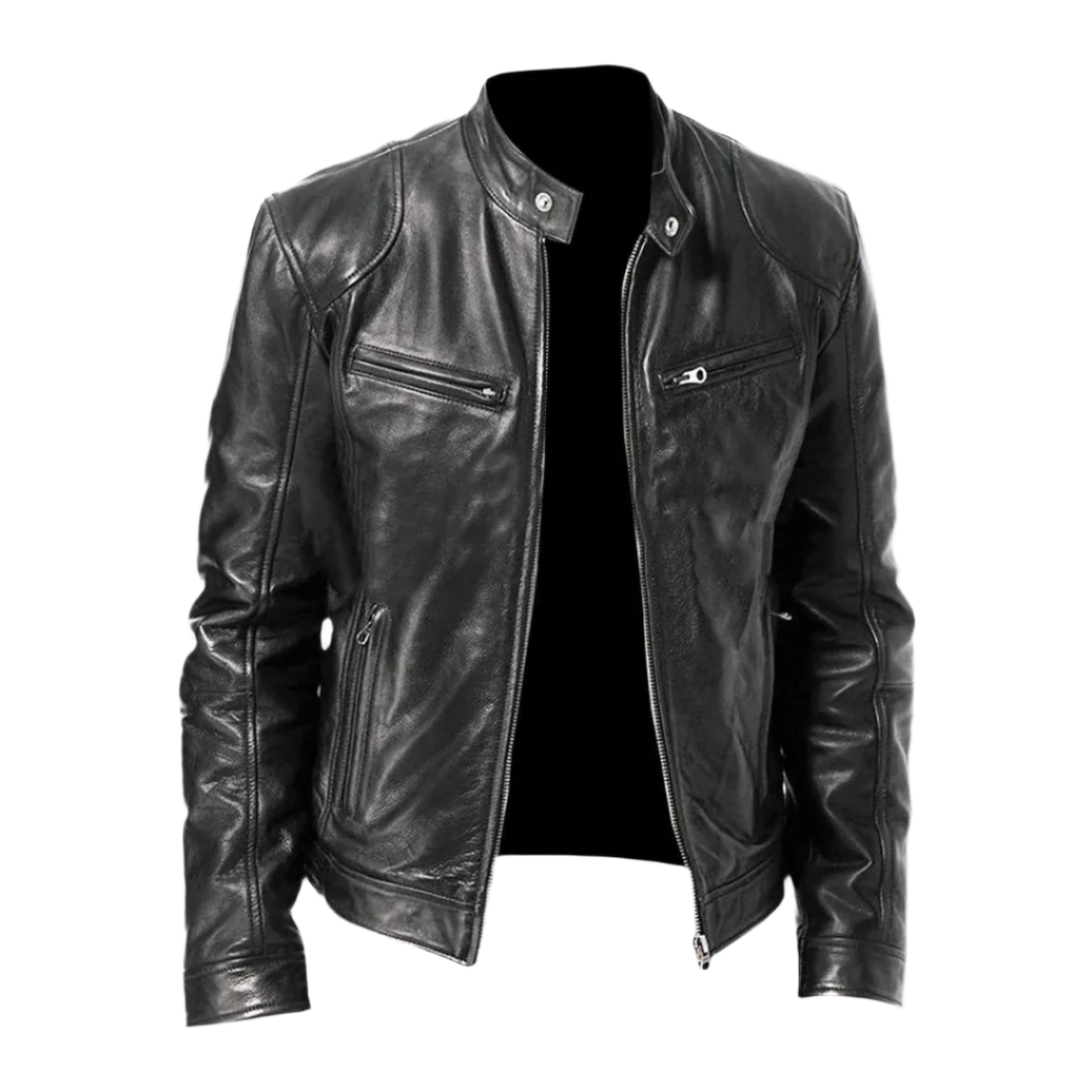David Men's Leather Jacket – Elegant Durable Bomber with Modern Comfortable Style