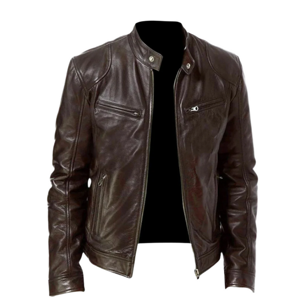 David Men's Leather Jacket – Elegant Durable Bomber with Modern Comfortable Style