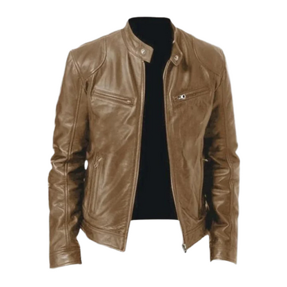 David Men's Leather Jacket – Elegant Durable Bomber with Modern Comfortable Style