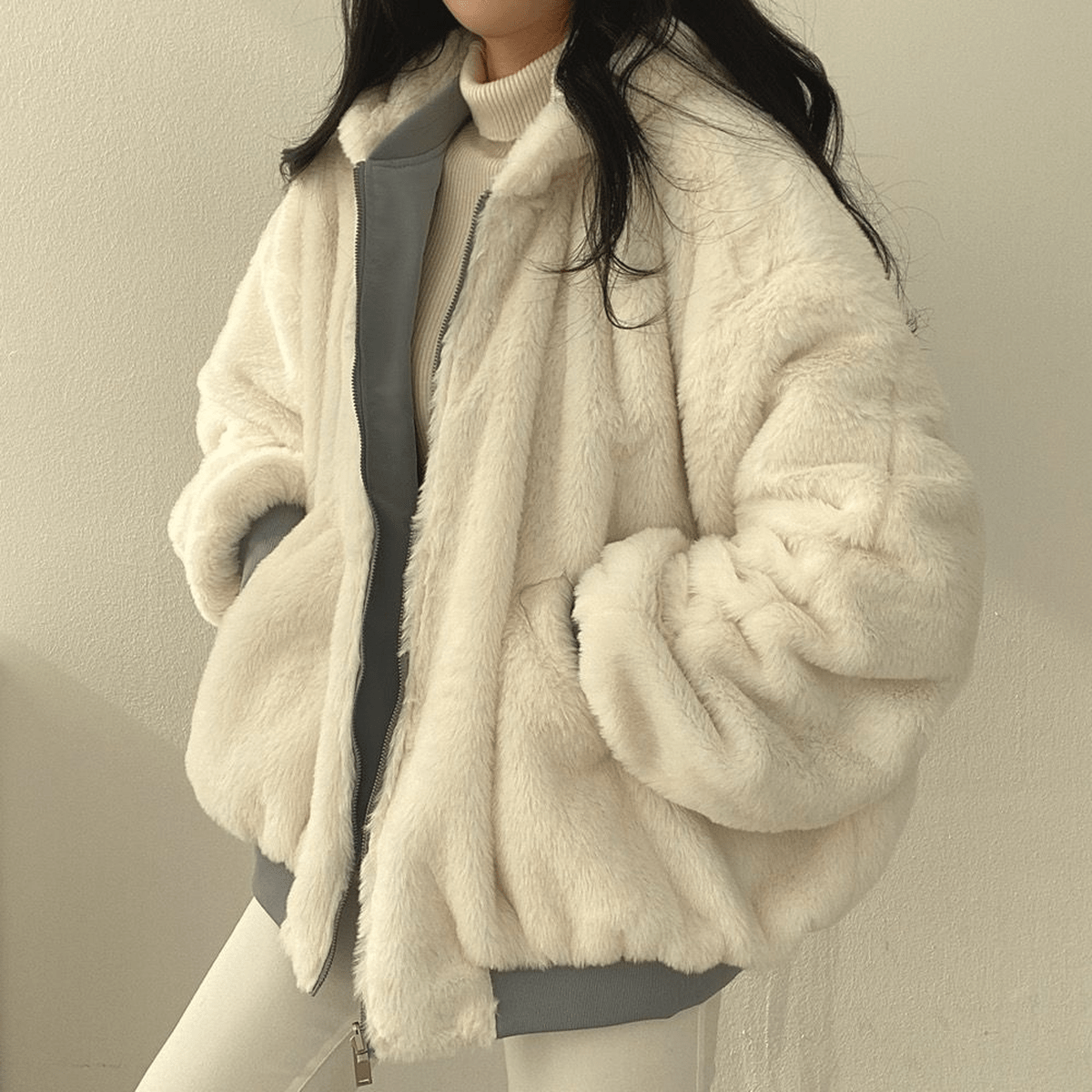 Women's Padded Puffer Bomber Jacket — Black