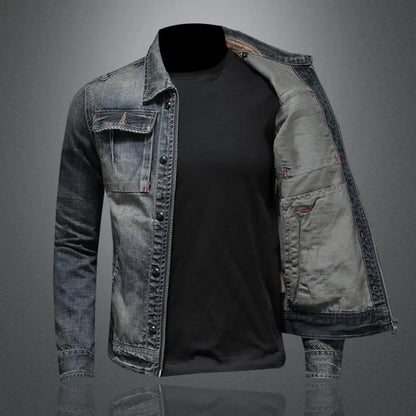 Zayn Men's Retro Denim Jacket – Classic Cut with Long Sleeves in Vintage Style