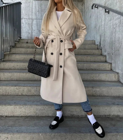 Women's Classic Longline Trench Coat — Chocolate Brown