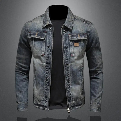 Zayn Men's Retro Denim Jacket – Classic Cut with Long Sleeves in Vintage Style