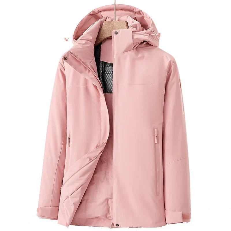 Women's Waterproof Fleece-Lined Winter Coat — Pink