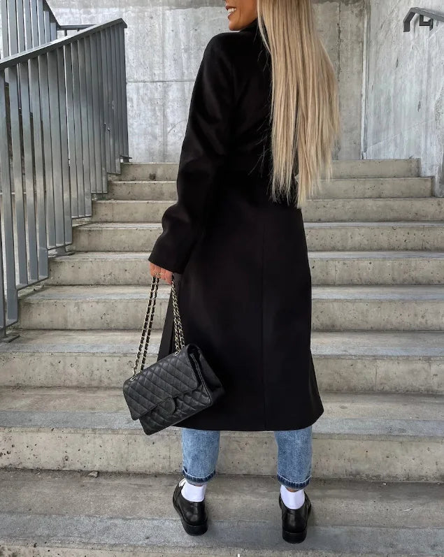 Women's Classic Longline Trench Coat — Chocolate Brown