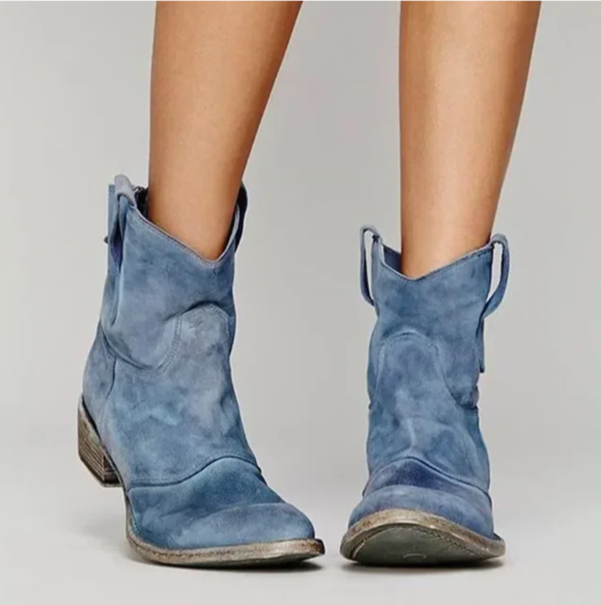 Women's Western Winter Ankle Boots — Brown