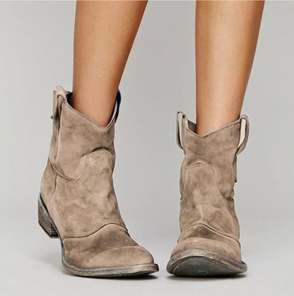 Women's Western Winter Ankle Boots — Brown