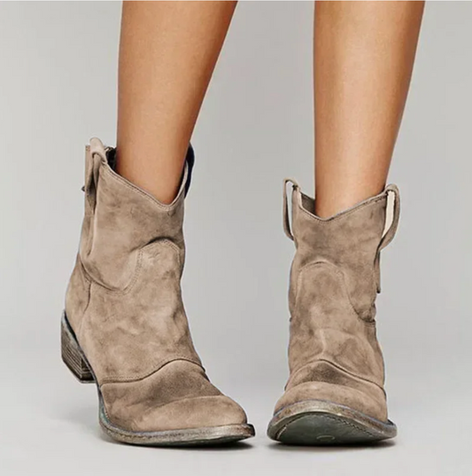 Women's Western Winter Ankle Boots — Brown