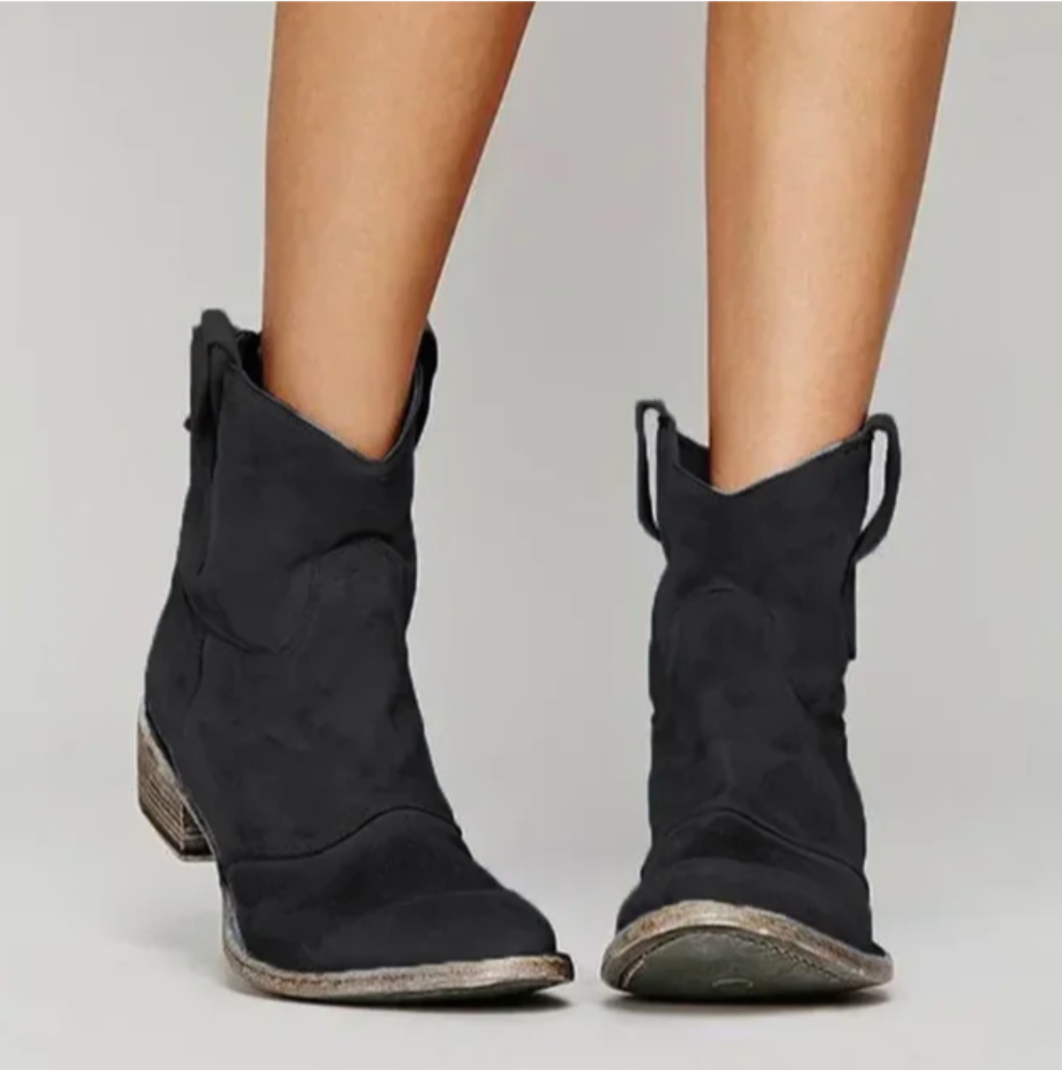 Women's Western Winter Ankle Boots — Brown