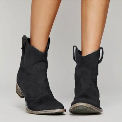 Women's Western Winter Ankle Boots — Brown